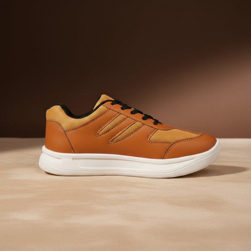 Kicks Cheetah Stripes Sneaker Mustard - 044