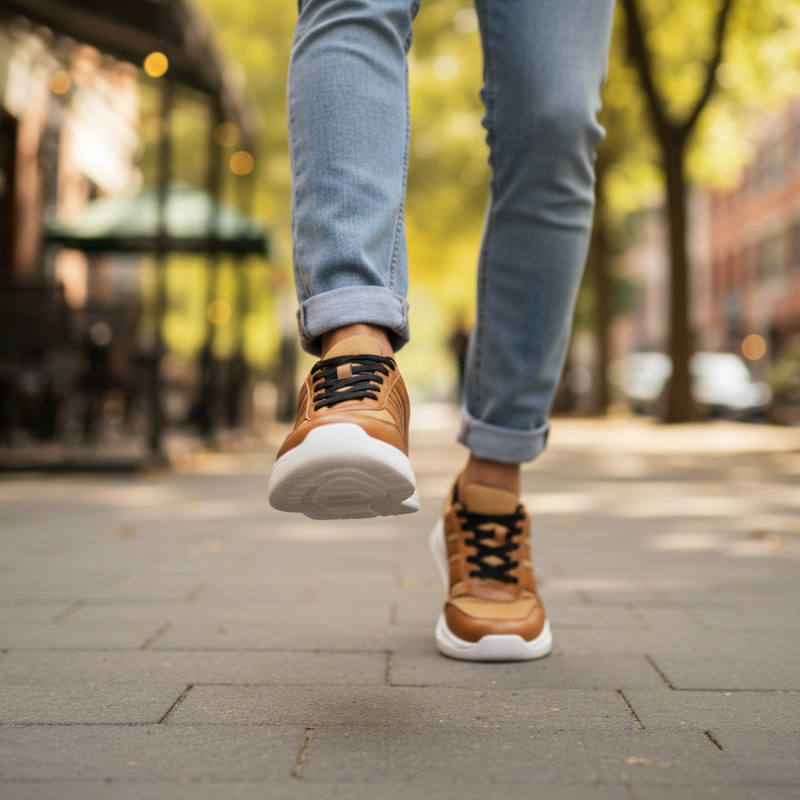 Kicks Cheetah Stripes Sneaker Mustard - 044