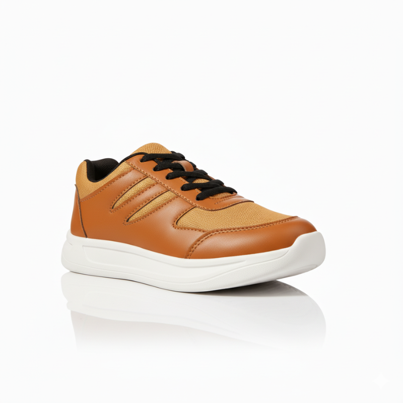 Kicks Cheetah Stripes Sneaker Mustard - 044
