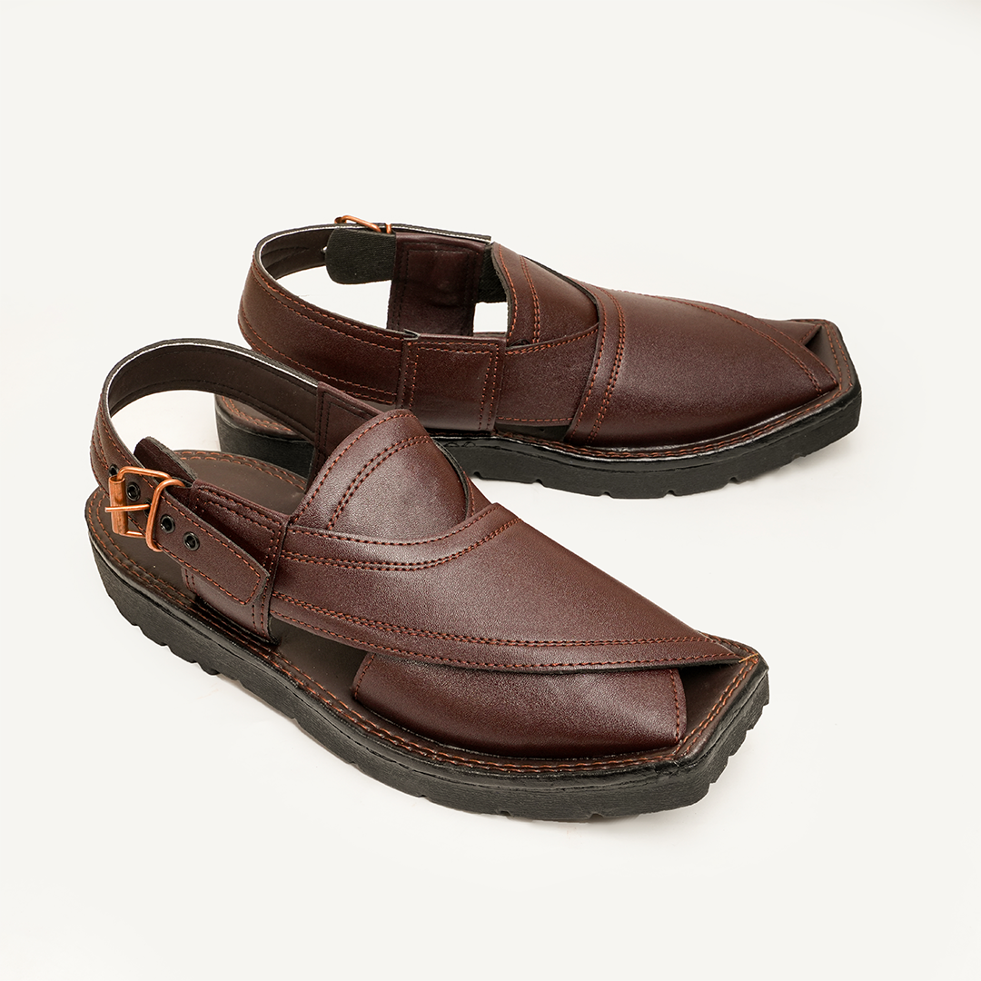 Tooray Dastakaar Peshawari Chappal Brown - 060