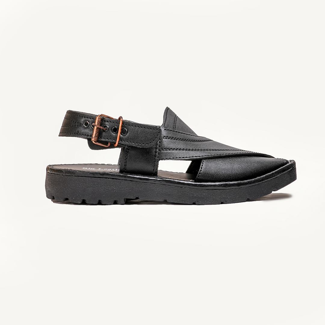 Charsadda Classic Peshawari Chappal Black - 059
