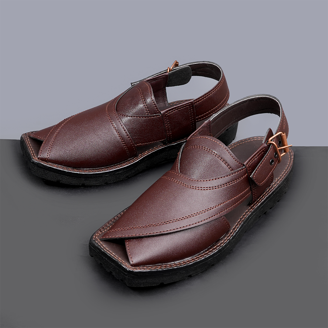 Tooray Dastakaar Peshawari Chappal Brown - 060