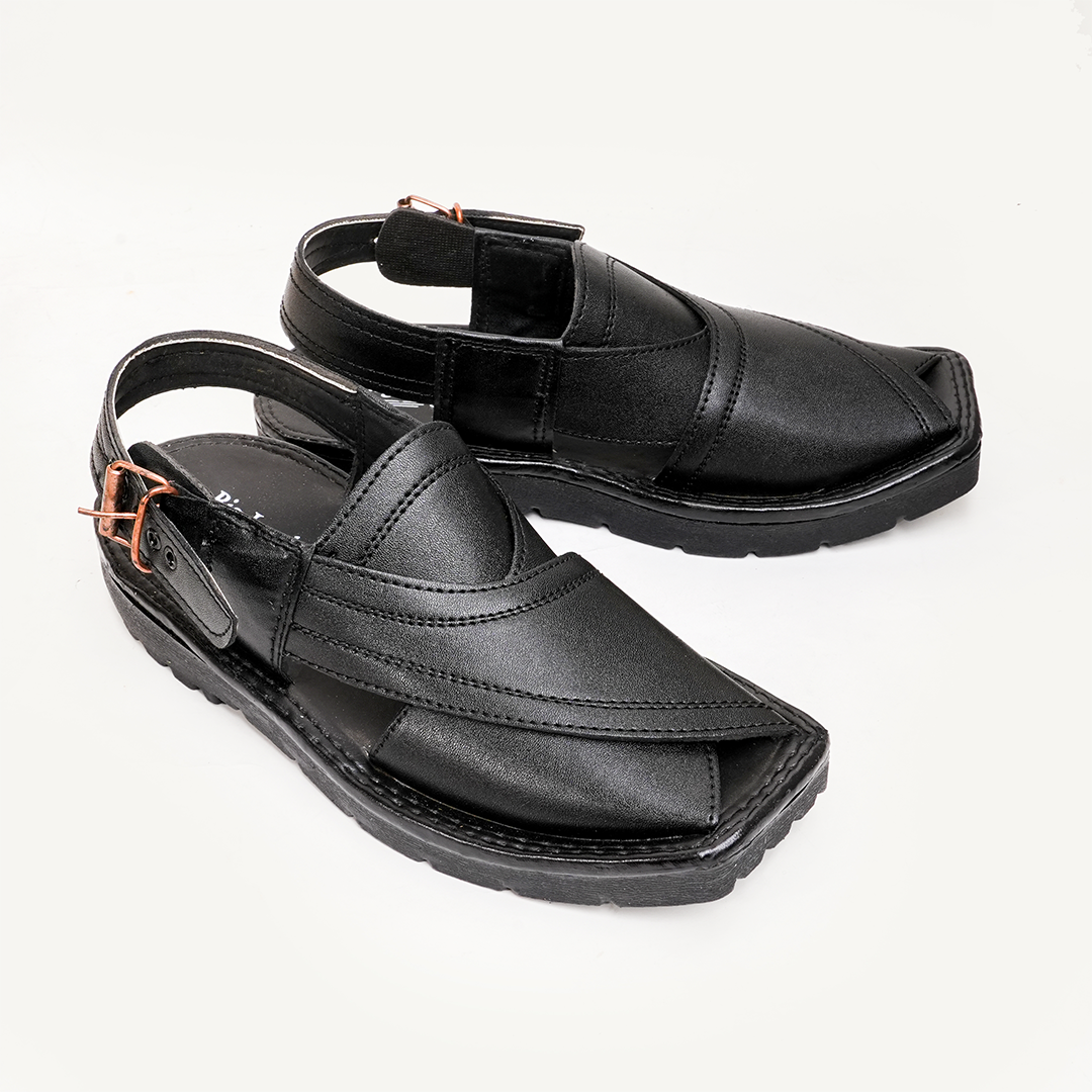 Charsadda Classic Peshawari Chappal Black - 059