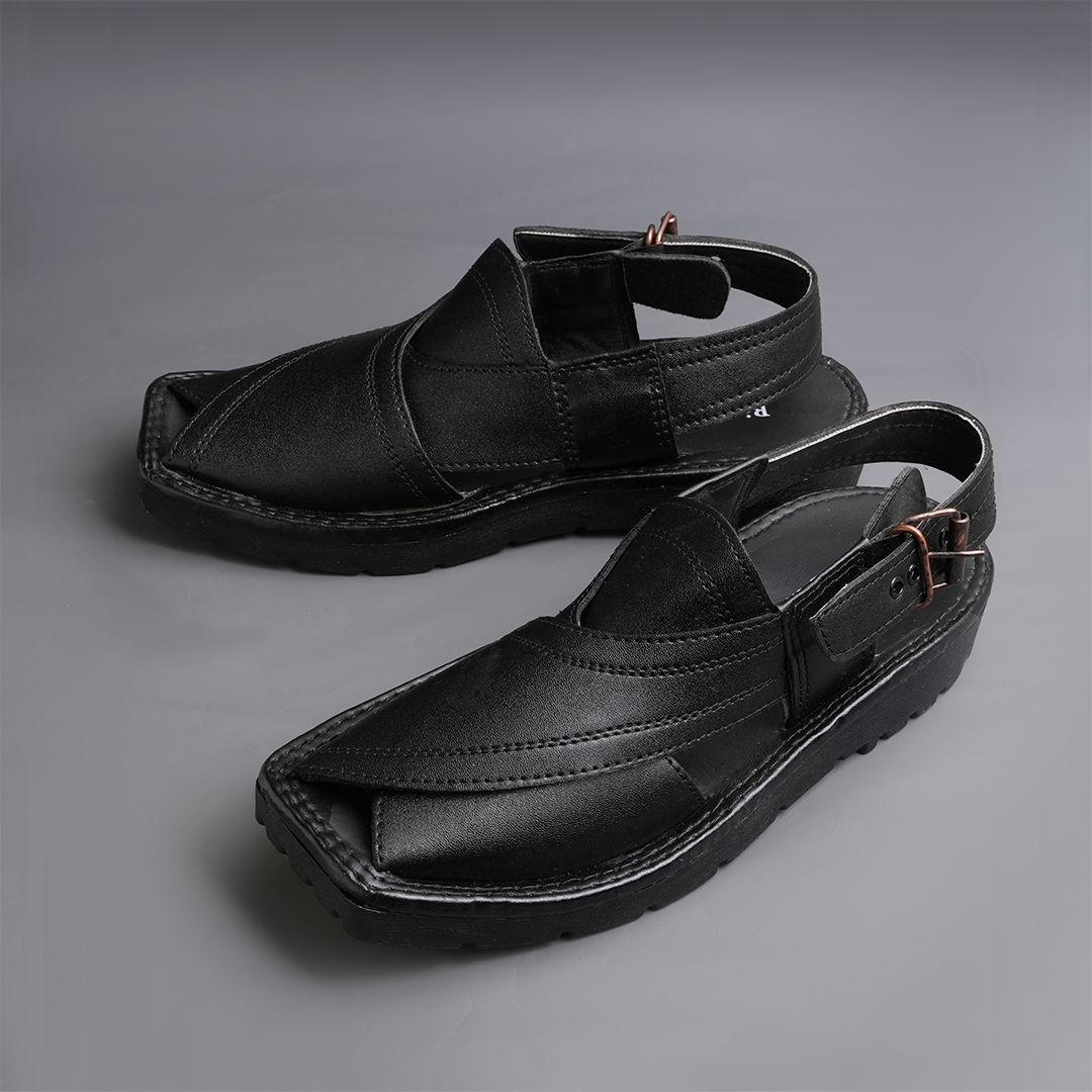 Charsadda Classic Peshawari Chappal Black - 059