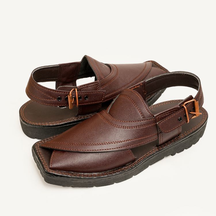 Tooray Dastakaar Peshawari Chappal Brown - 060