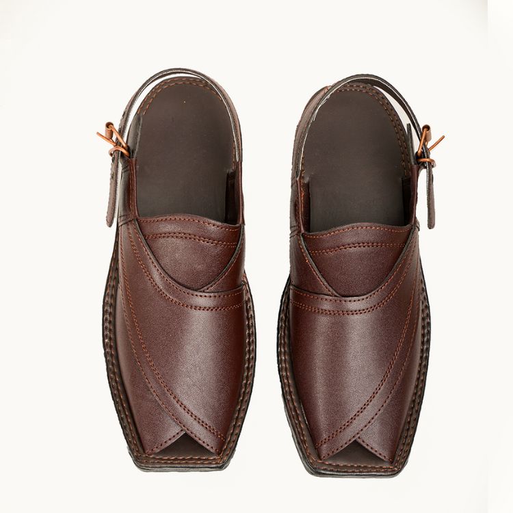 Tooray Dastakaar Peshawari Chappal Brown - 060