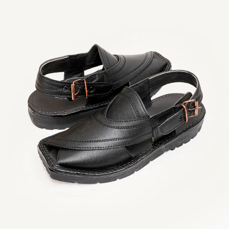 Charsadda Classic Peshawari Chappal Black - 059